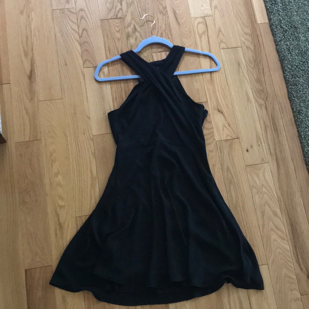 Express Surplice Halter Fit and Flare Dress